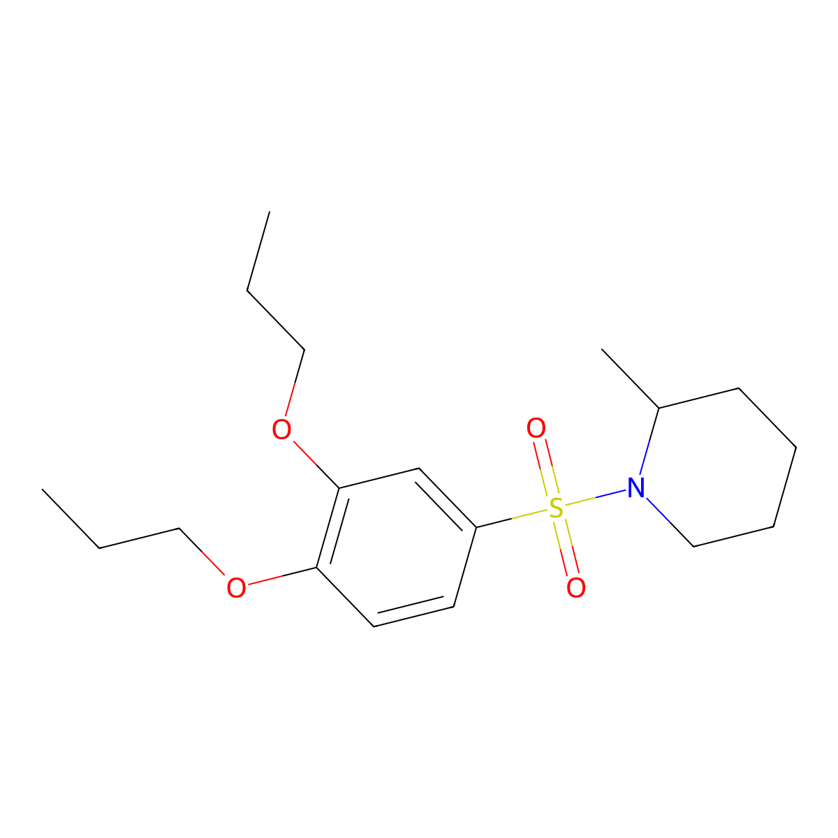 1-(3,4-Dipropoxybenzenesulfonyl)-2-methylpiperidine molecular structure, CAS 1374683-32-5