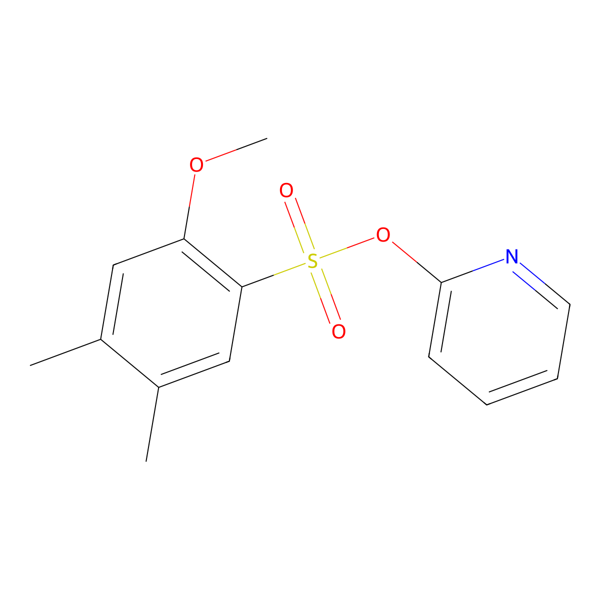 2-Pyridinyl 2-methoxy-4,5-dimethylbenzenesulfonate molecular structure, CAS 1374683-53-0