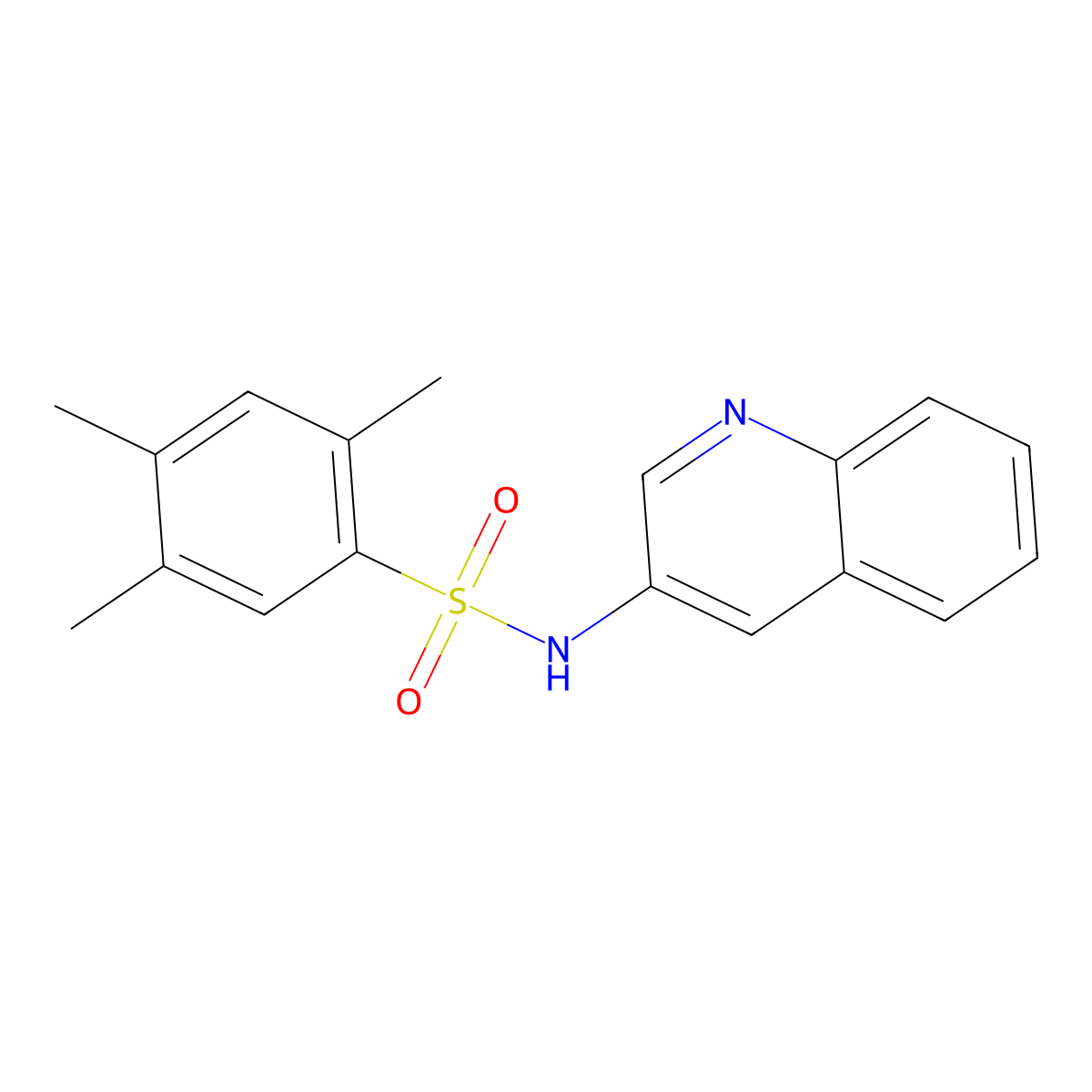 2,4,5-trimethyl-N-(quinolin-3-yl)benzene-1-sulfonamide molecular structure, CAS 1374683-54-1