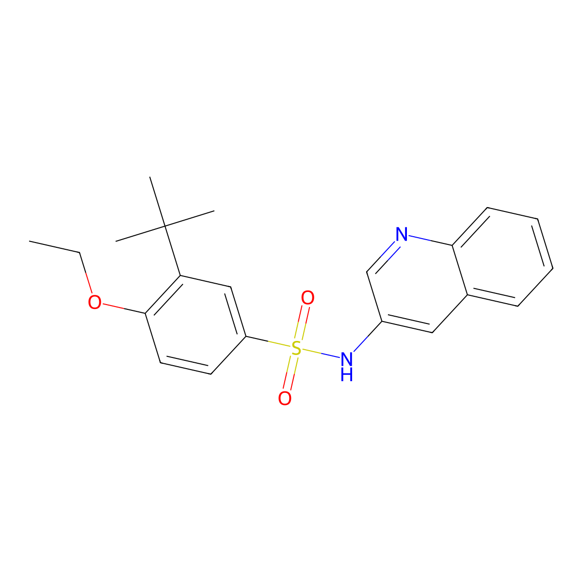 3-tert-butyl-4-ethoxy-N-(quinolin-3-yl)benzenesulfonamide molecular structure, CAS 1374683-56-3