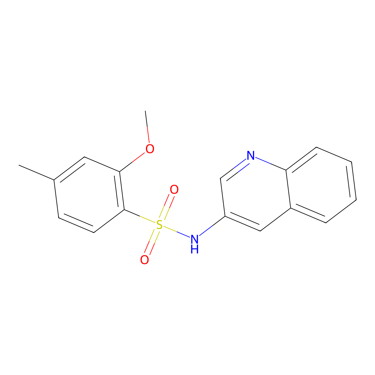 2-methoxy-4-methyl-N-(quinolin-3-yl)benzene-1-sulfonamide molecular structure, CAS 1374683-58-5