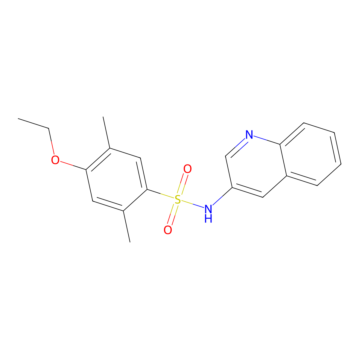 4-ethoxy-2,5-dimethyl-N-(quinolin-3-yl)benzene-1-sulfonamide molecular structure, CAS 1374683-66-5