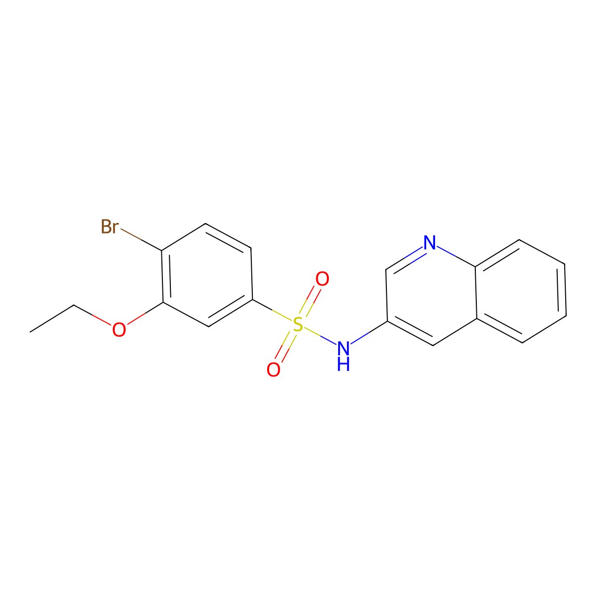 4-bromo-3-ethoxy-N-(3-quinolinyl)benzenesulfonamide molecular structure, CAS 1374683-69-8