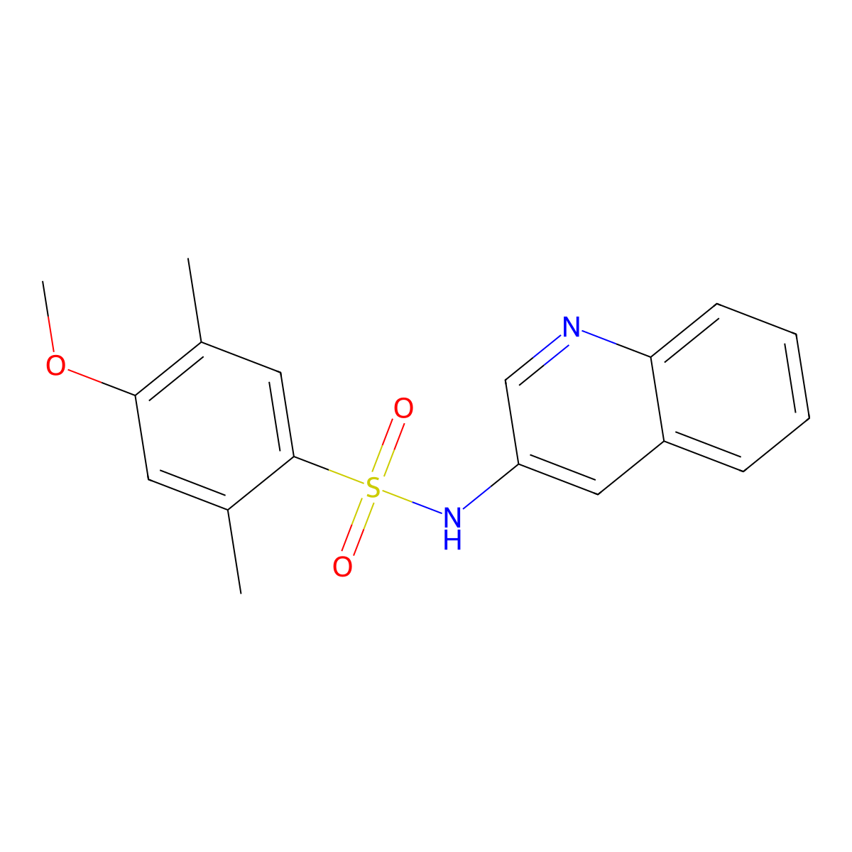 4-methoxy-2,5-dimethyl-N-(3-quinolinyl)benzenesulfonamide molecular structure, CAS 1374683-73-4