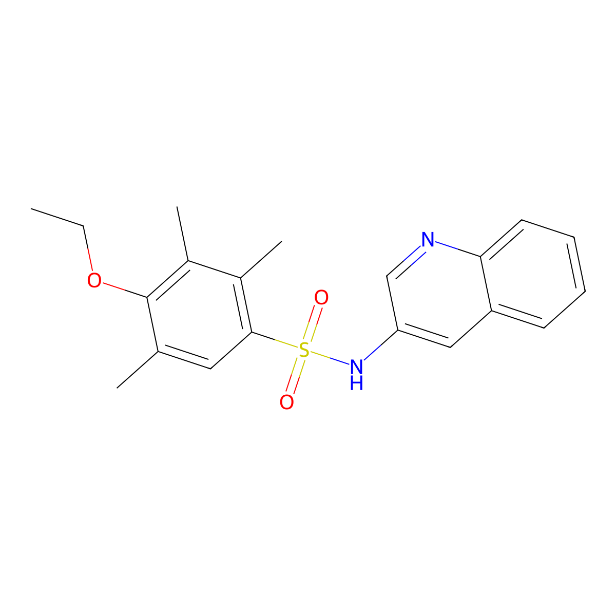 4-ethoxy-2,3,5-trimethyl-N-(3-quinolinyl)benzenesulfonamide molecular structure, CAS 1374683-80-3