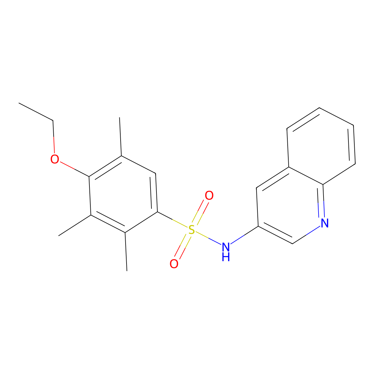4-ethoxy-2,3,5-trimethyl-N-(3-quinolinyl)benzenesulfonamide molecular structure, CAS 1374683-80-3