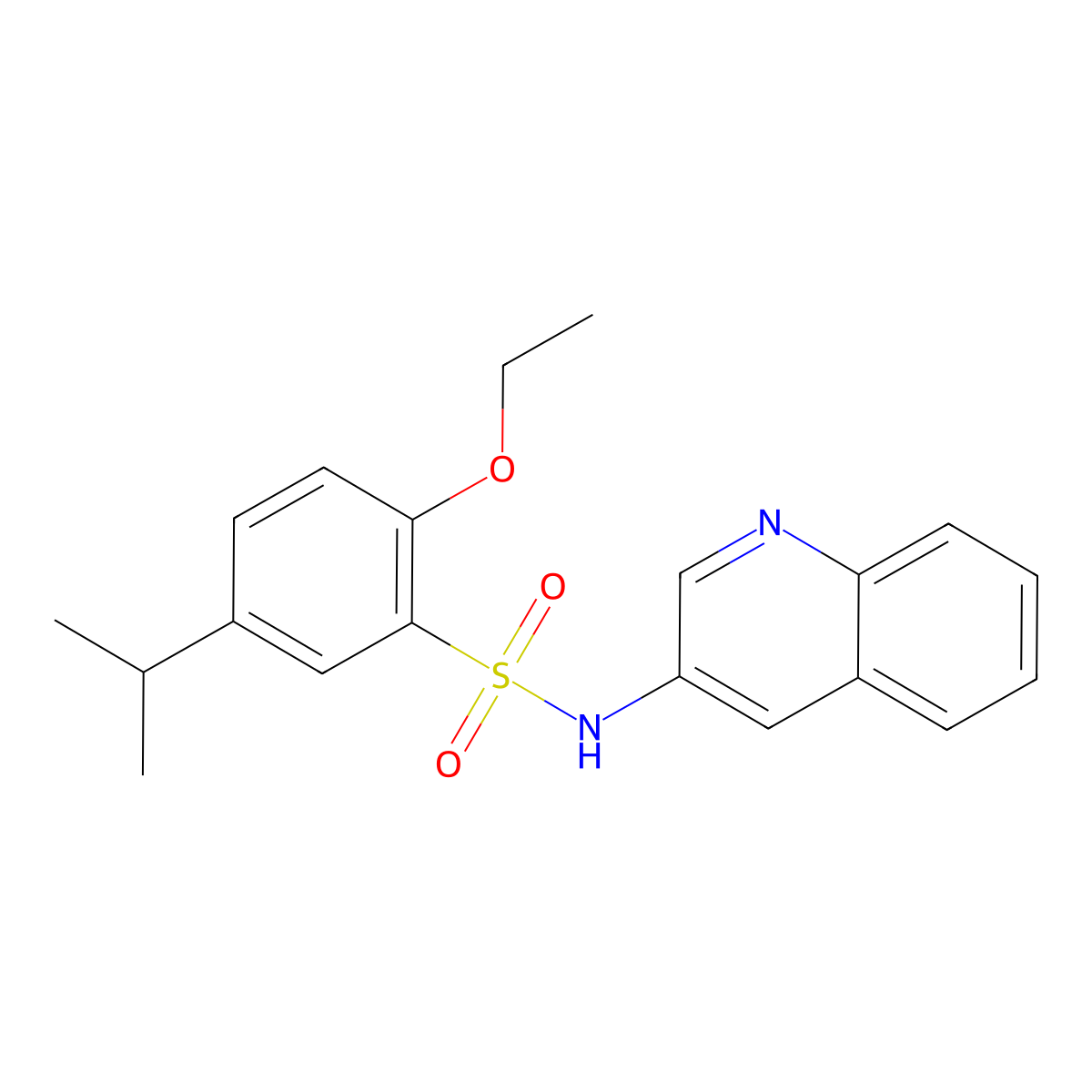 2-ethoxy-5-isopropyl-N-(3-quinolinyl)benzenesulfonamide molecular structure, CAS 1374683-92-7