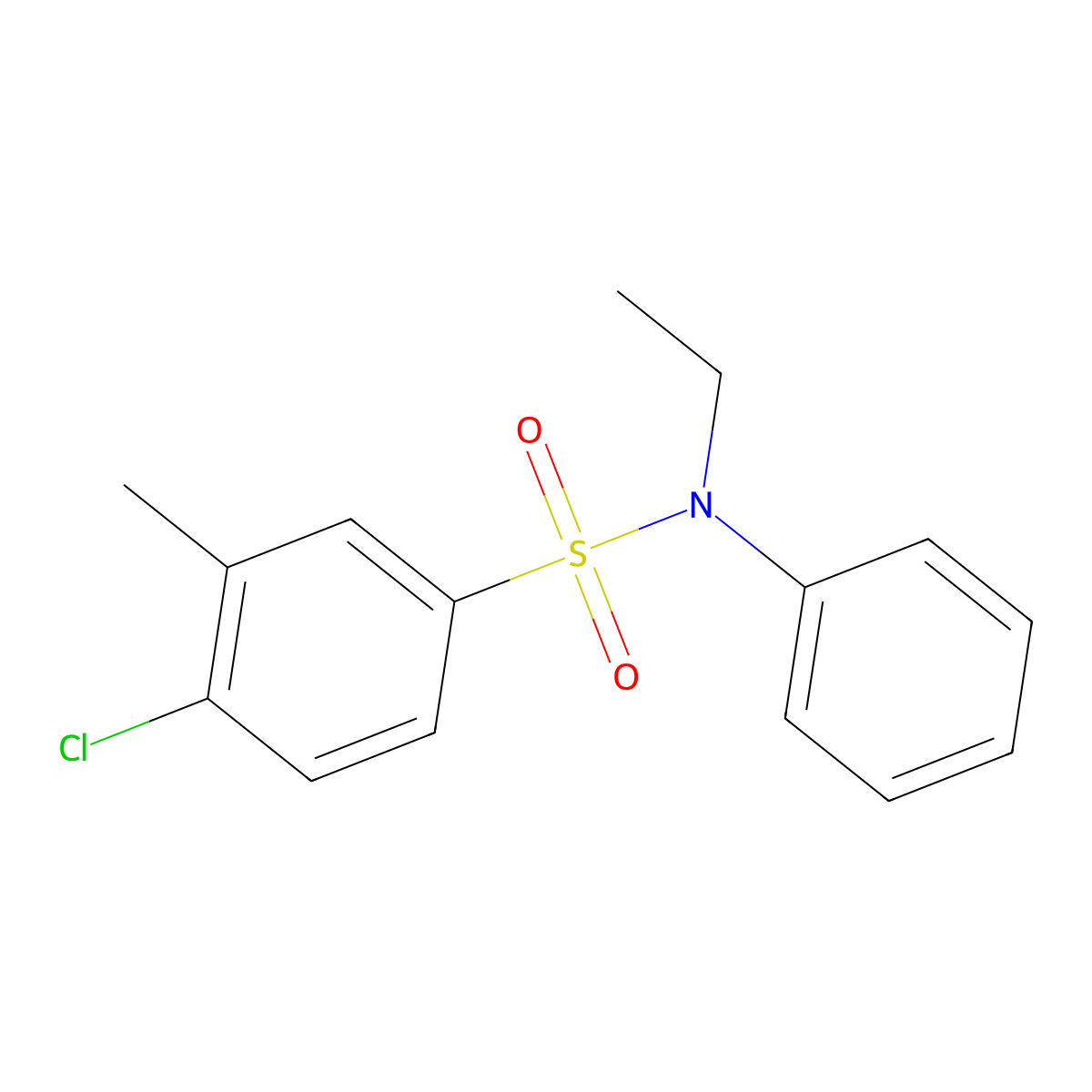 4-chloro-N-ethyl-3-methyl-N-phenylbenzene-1-sulfonamide molecular structure, CAS 1374684-00-0