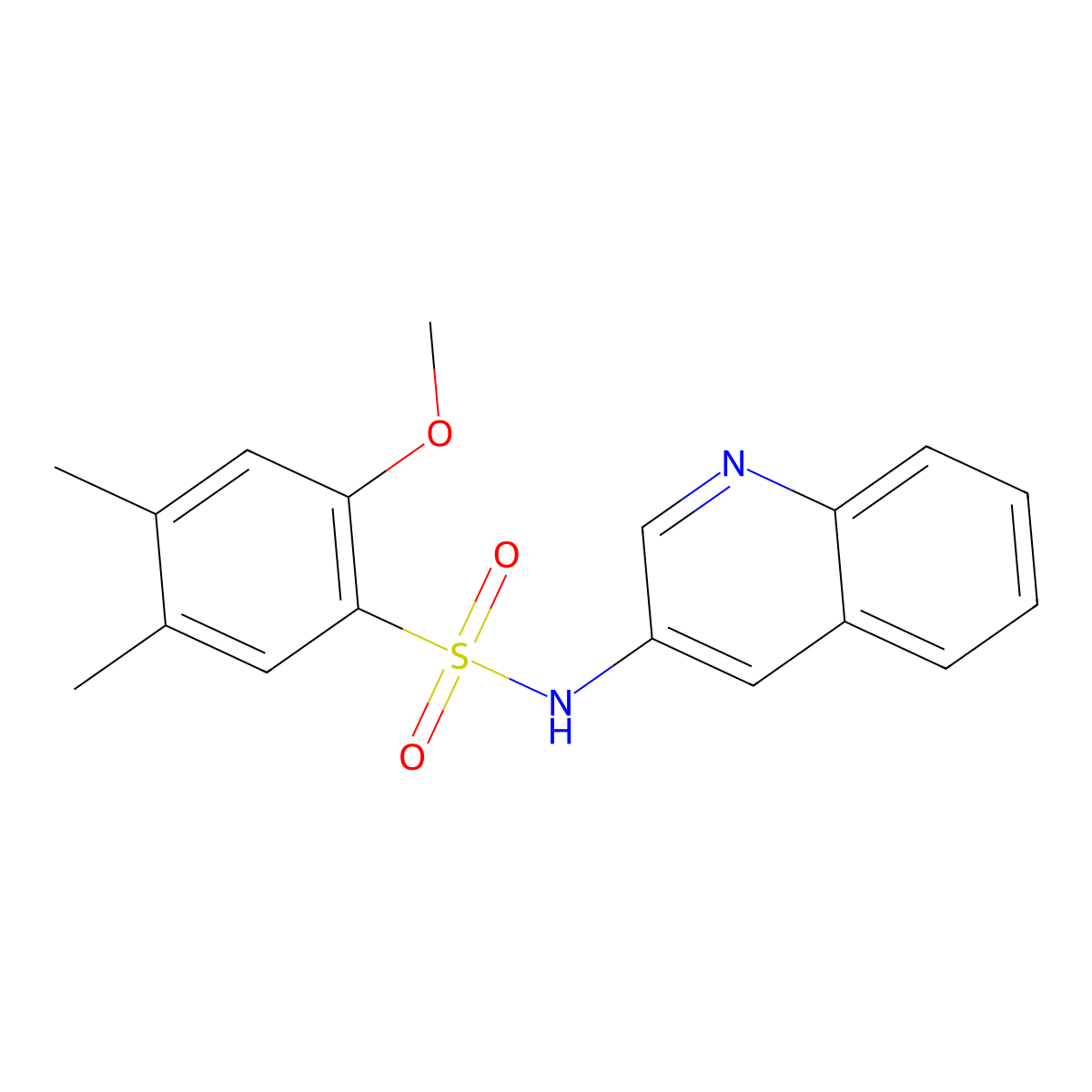 2-methoxy-4,5-dimethyl-N-(3-quinolinyl)benzenesulfonamide molecular structure, CAS 1374684-15-7