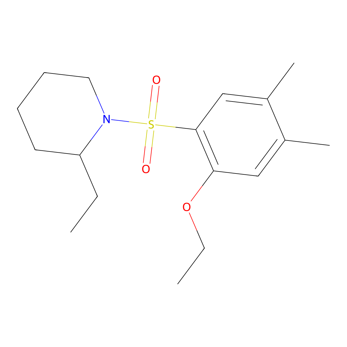 1-(2-Ethoxy-4,5-dimethylbenzenesulfonyl)-2-ethylpiperidine molecular structure, CAS 1374684-17-9