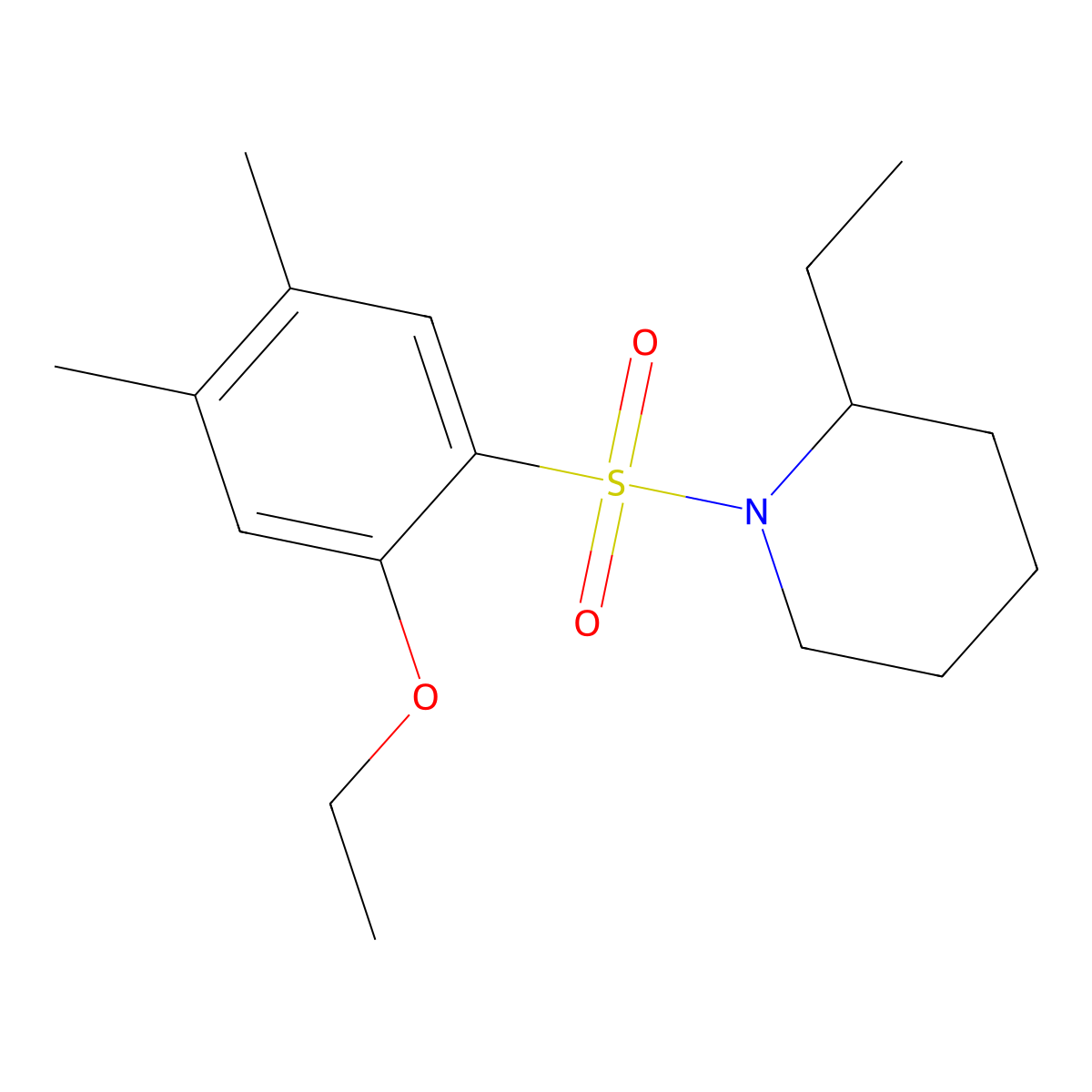 1-(2-Ethoxy-4,5-dimethylbenzenesulfonyl)-2-ethylpiperidine molecular structure, CAS 1374684-17-9