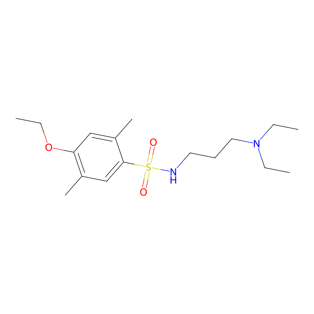N-[3-(diethylamino)propyl]-4-ethoxy-2,5-dimethylbenzene-1-sulfonamide molecular structure, CAS 1374684-25-9