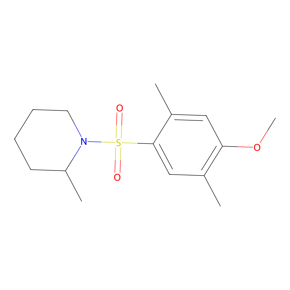 1-[(4-Methoxy-2,5-dimethylphenyl)sulfonyl]-2-methylpiperidine molecular structure, CAS 1374684-39-5