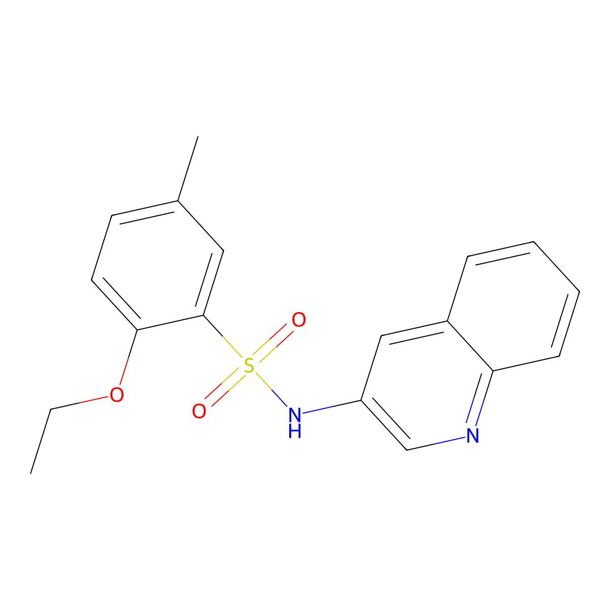 2-ethoxy-5-methyl-N-(3-quinolinyl)benzenesulfonamide molecular structure, CAS 1374684-73-7