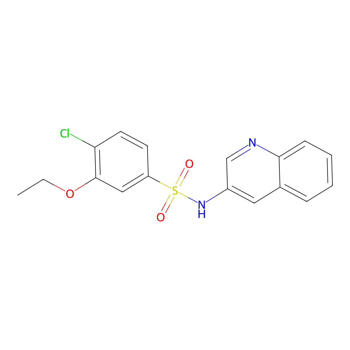 4-chloro-3-ethoxy-N-(3-quinolinyl)benzenesulfonamide molecular structure, CAS 1374684-74-8