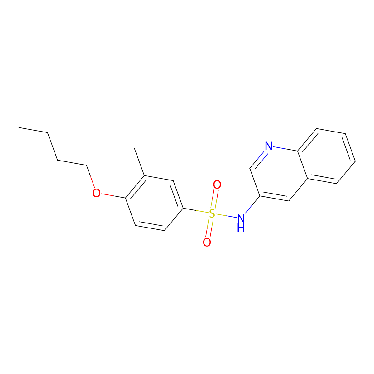 4-butoxy-3-methyl-N-(3-quinolinyl)benzenesulfonamide molecular structure, CAS 1374684-75-9