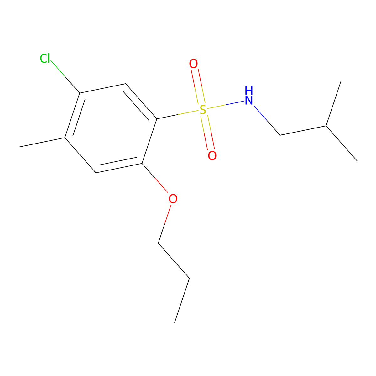 5-chloro-N-isobutyl-4-methyl-2-propoxybenzenesulfonamide molecular structure, CAS 1374684-91-9
