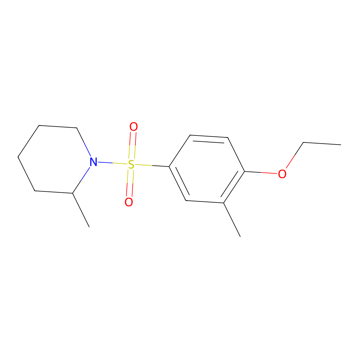1-(4-Ethoxy-3-methylbenzenesulfonyl)-2-methylpiperidine molecular structure, CAS 1374684-94-2