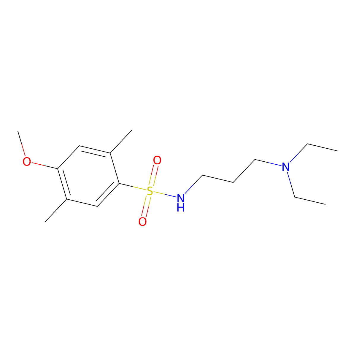 N-[3-(diethylamino)propyl]-4-methoxy-2,5-dimethylbenzenesulfonamide molecular structure, CAS 1374684-96-4
