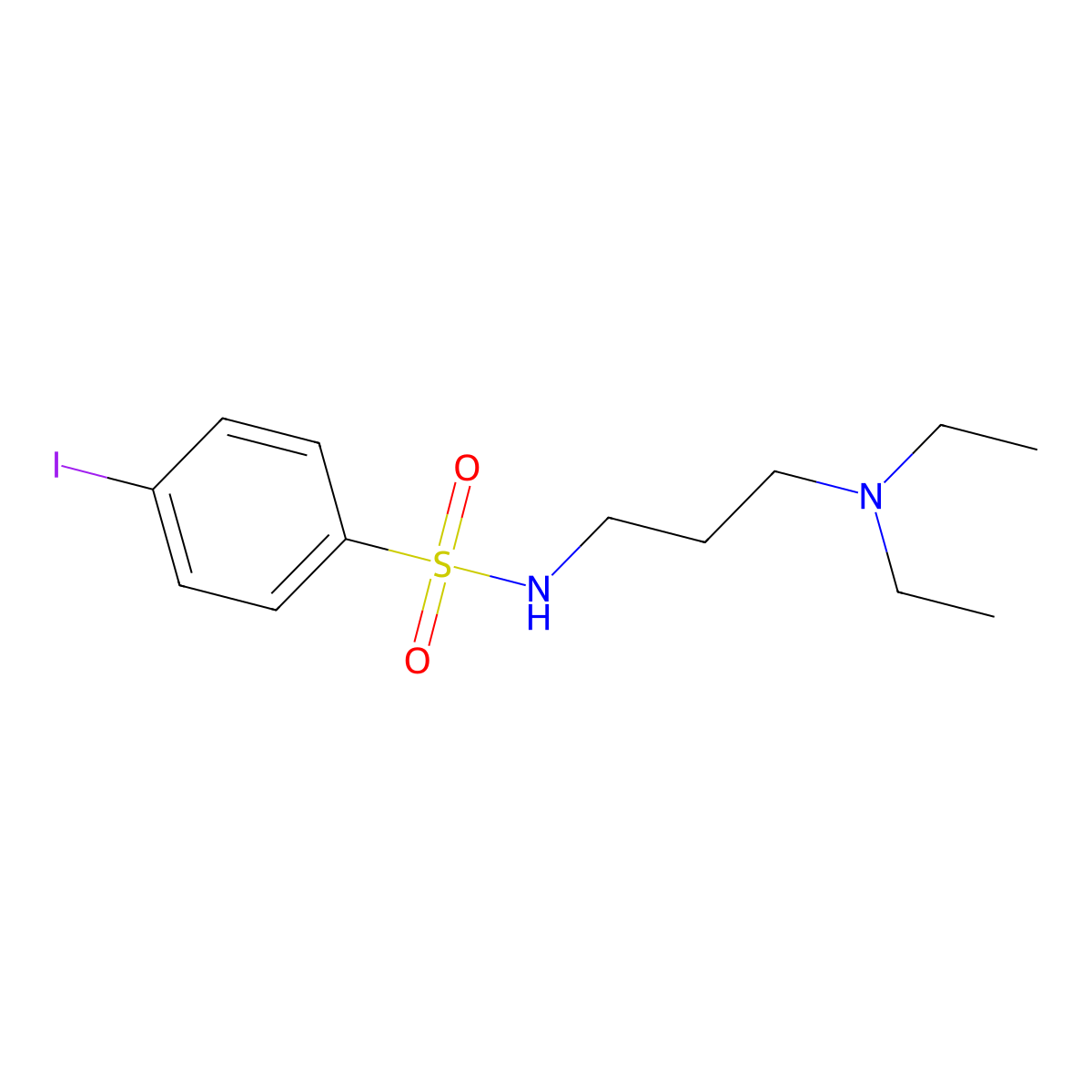 N-[3-(diethylamino)propyl]-4-iodobenzenesulfonamide molecular structure, CAS 1374684-97-5