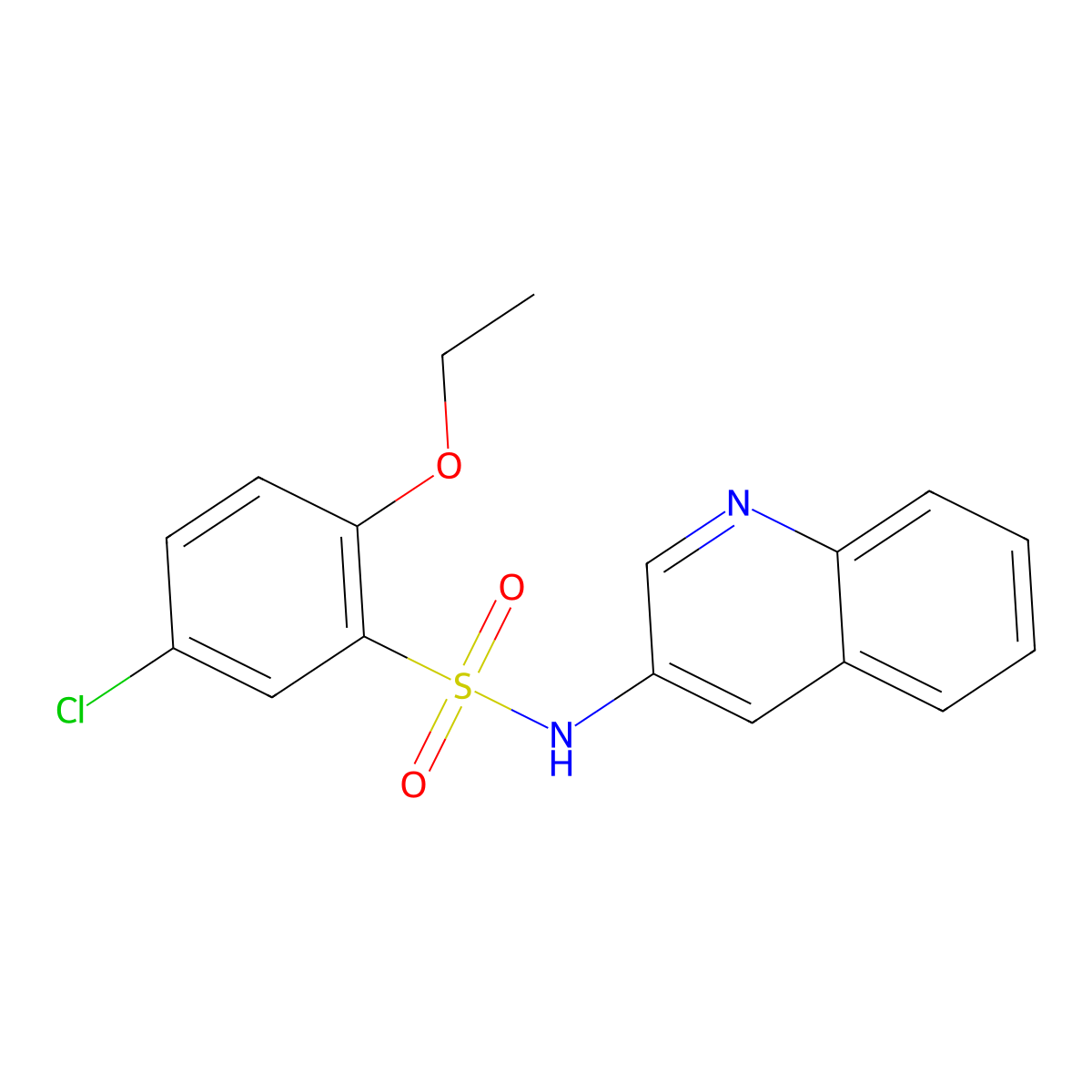 5-chloro-2-ethoxy-N-(3-quinolinyl)benzenesulfonamide molecular structure, CAS 1374685-06-9