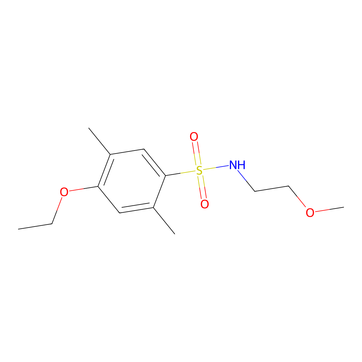 4-ethoxy-N-(2-methoxyethyl)-2,5-dimethylbenzenesulfonamide molecular structure, CAS 1374685-07-0
