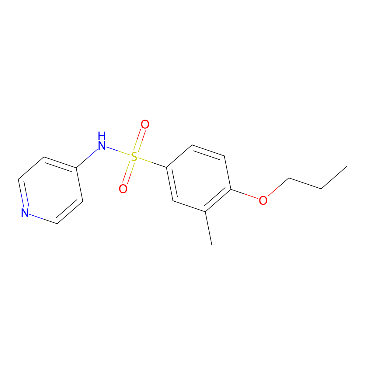 3-methyl-4-propoxy-N-(4-pyridinyl)benzenesulfonamide molecular structure, CAS 1374685-12-7