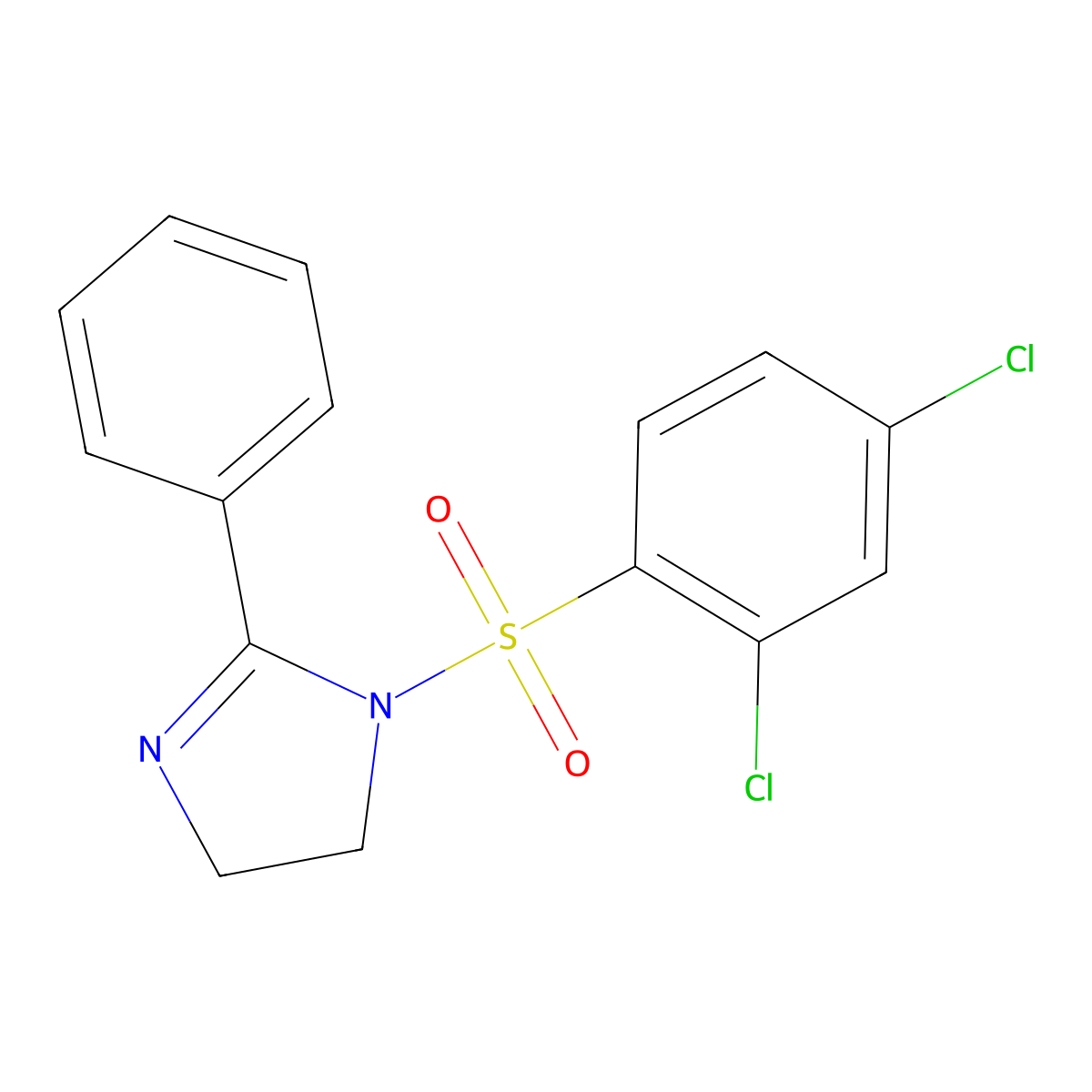 1-(2,4-dichlorobenzenesulfonyl)-2-phenyl-4,5-dihydro-1H-imidazole molecular structure, CAS 1374685-16-1