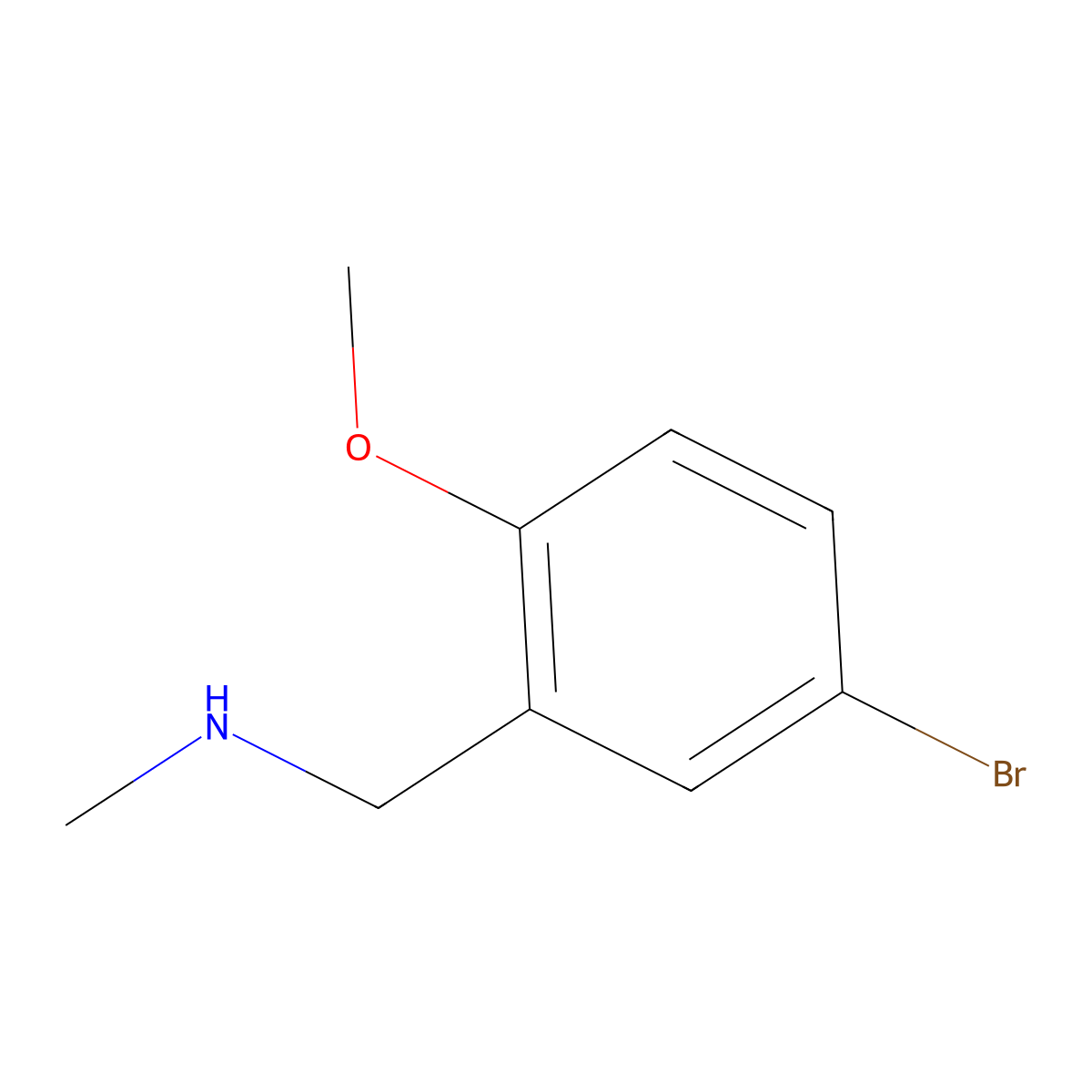 1-(5-bromo-2-methoxyphenyl)-N-methylmethanamine molecular structure, CAS 137469-70-6