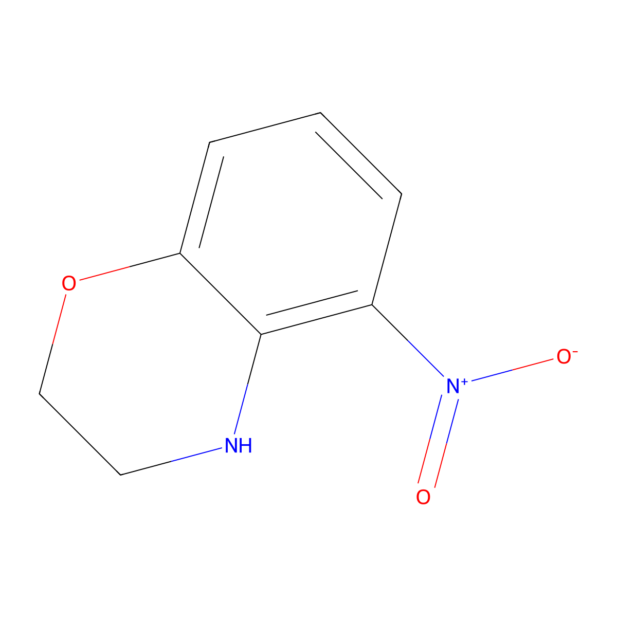 5-Nitro-3,4-dihydro-2H-1,4-benzoxazine molecular structure, CAS 137469-90-0