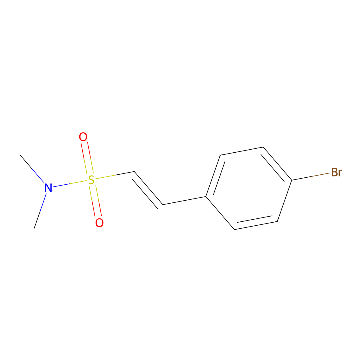 (1E)-2-(4-bromophenyl)-N,N-dimethylethene-1-sulfonamide molecular structure, CAS 137474-45-4