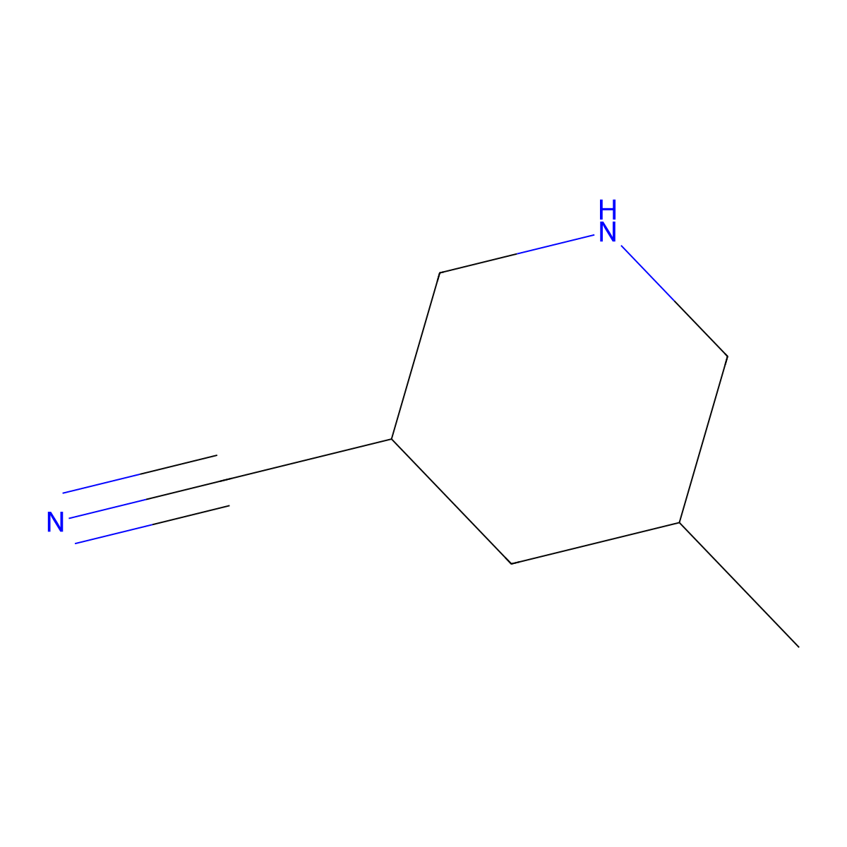 5-Methylpiperidine-3-carbonitrile molecular structure, CAS 1374744-16-7