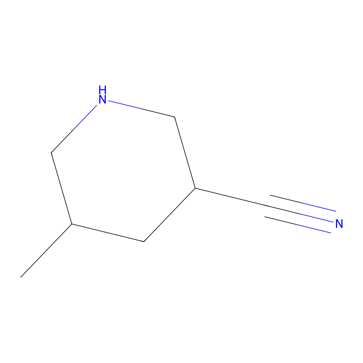 5-Methylpiperidine-3-carbonitrile molecular structure, CAS 1374744-16-7