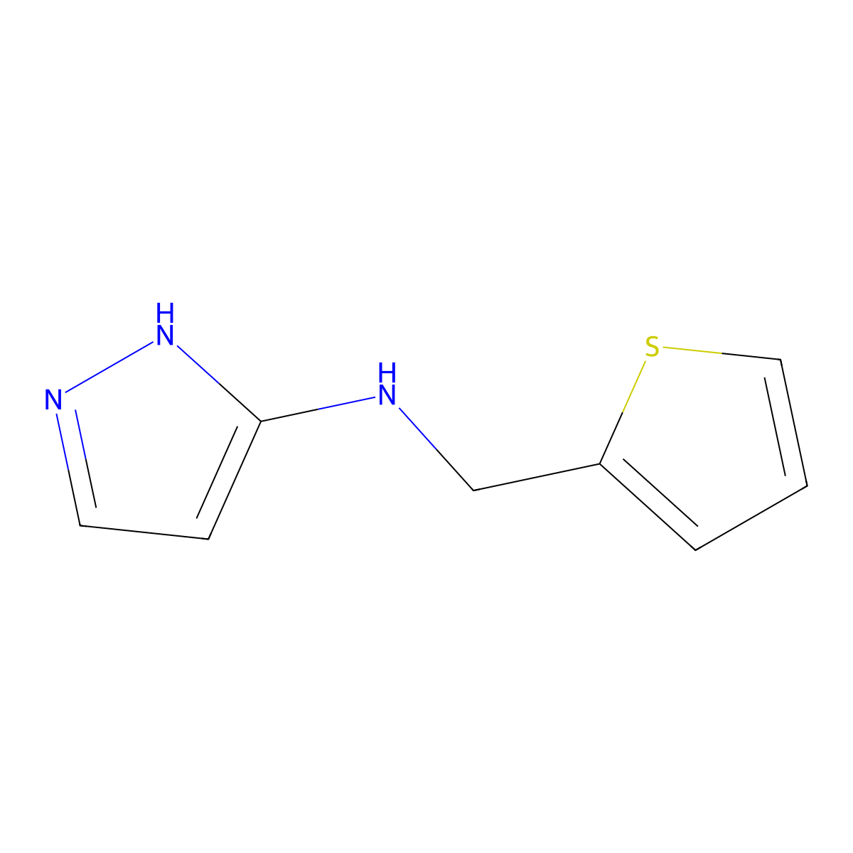 N-(2-Thienylmethyl)-1H-pyrazol-3-amine molecular structure, CAS 1374750-27-2