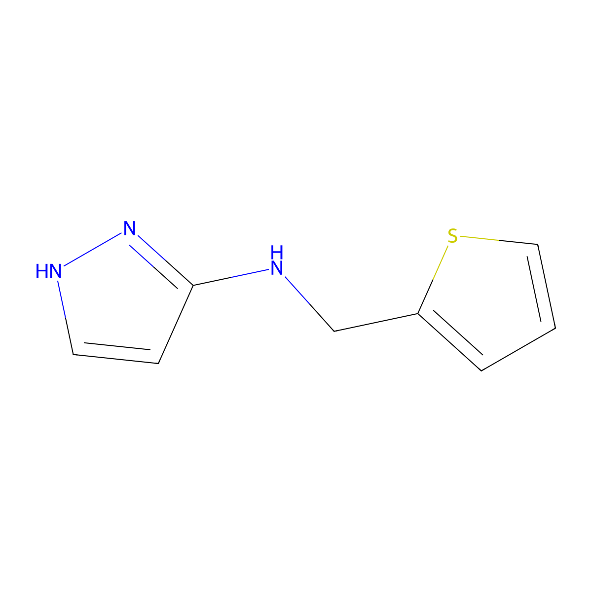 N-(2-Thienylmethyl)-1H-pyrazol-3-amine molecular structure, CAS 1374750-27-2