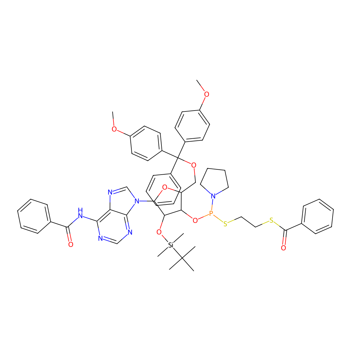 2-OTBS A(Bz) ThioPhosphamidite molecular structure, CAS 1374755-65-3