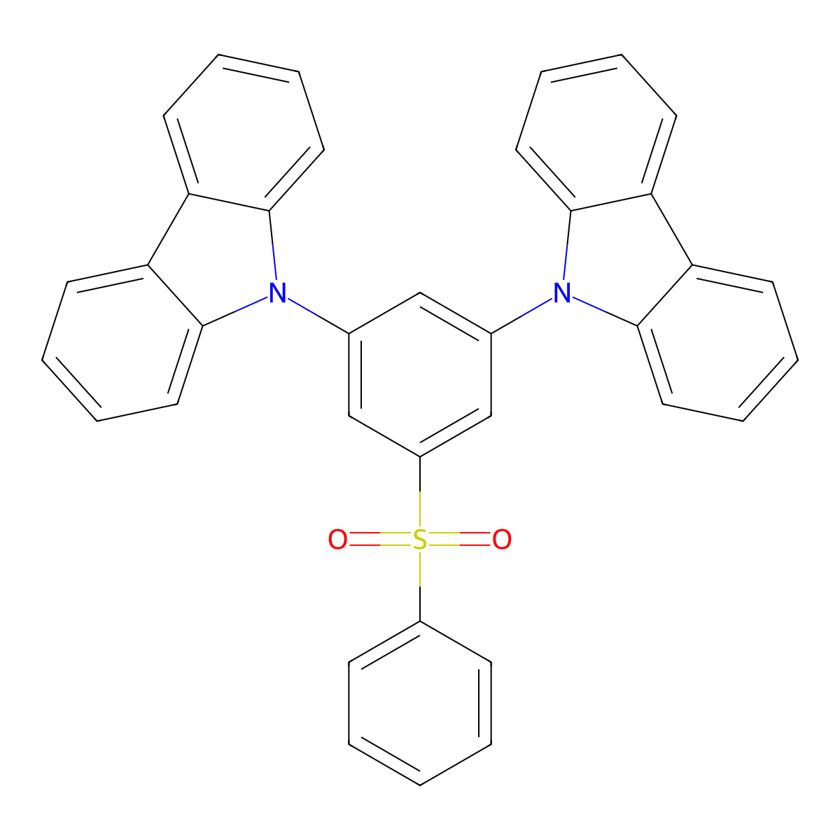 3,5-Di(carbazol-9-yl)-1-phenylsulfonylbenzene molecular structure, CAS 1374770-41-8