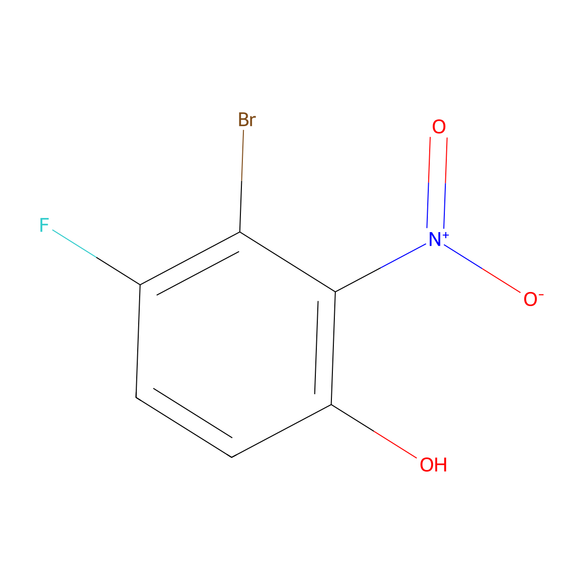 3-Bromo-4-fluoro-2-nitrophenol molecular structure, CAS 1374772-55-0
