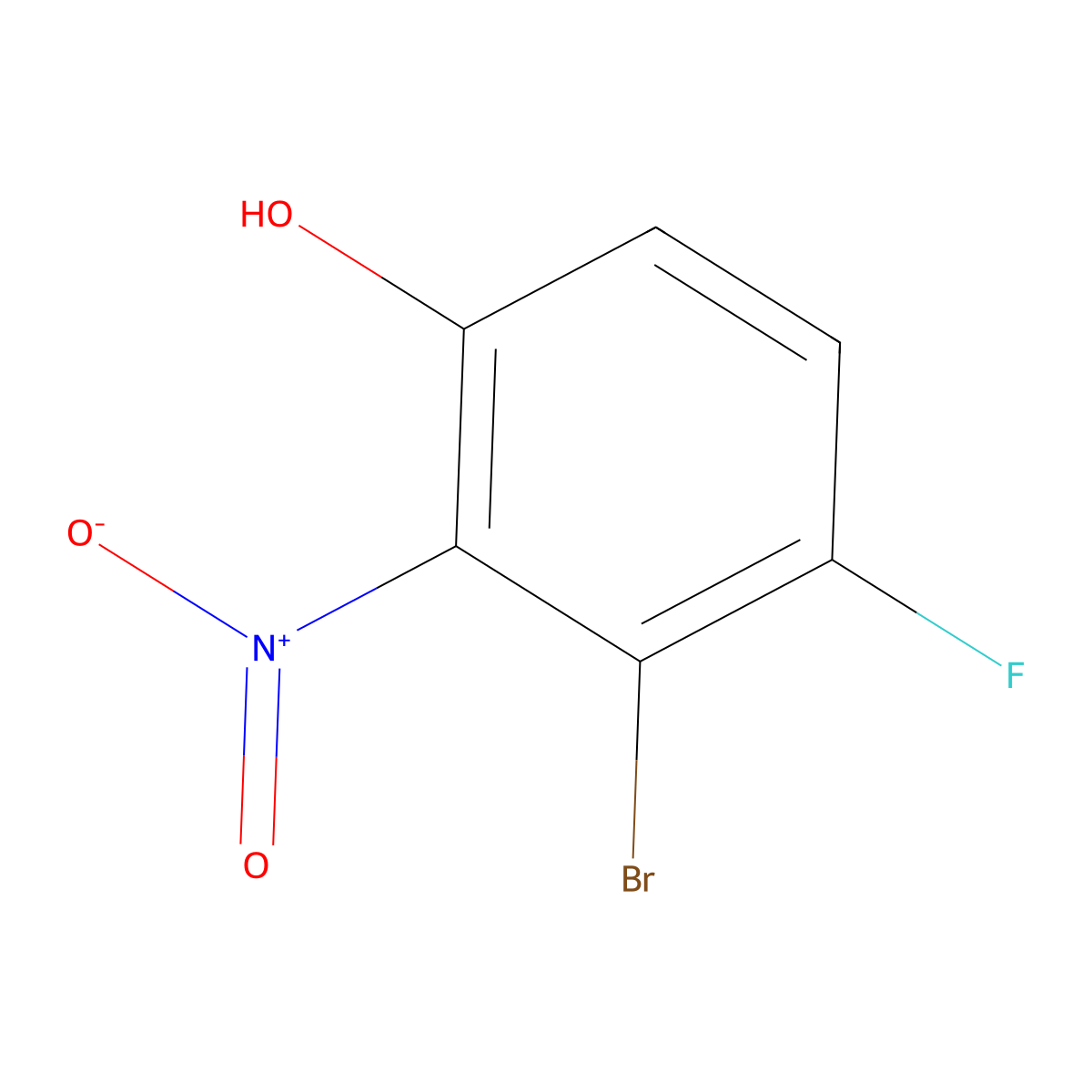 3-Bromo-4-fluoro-2-nitrophenol molecular structure, CAS 1374772-55-0