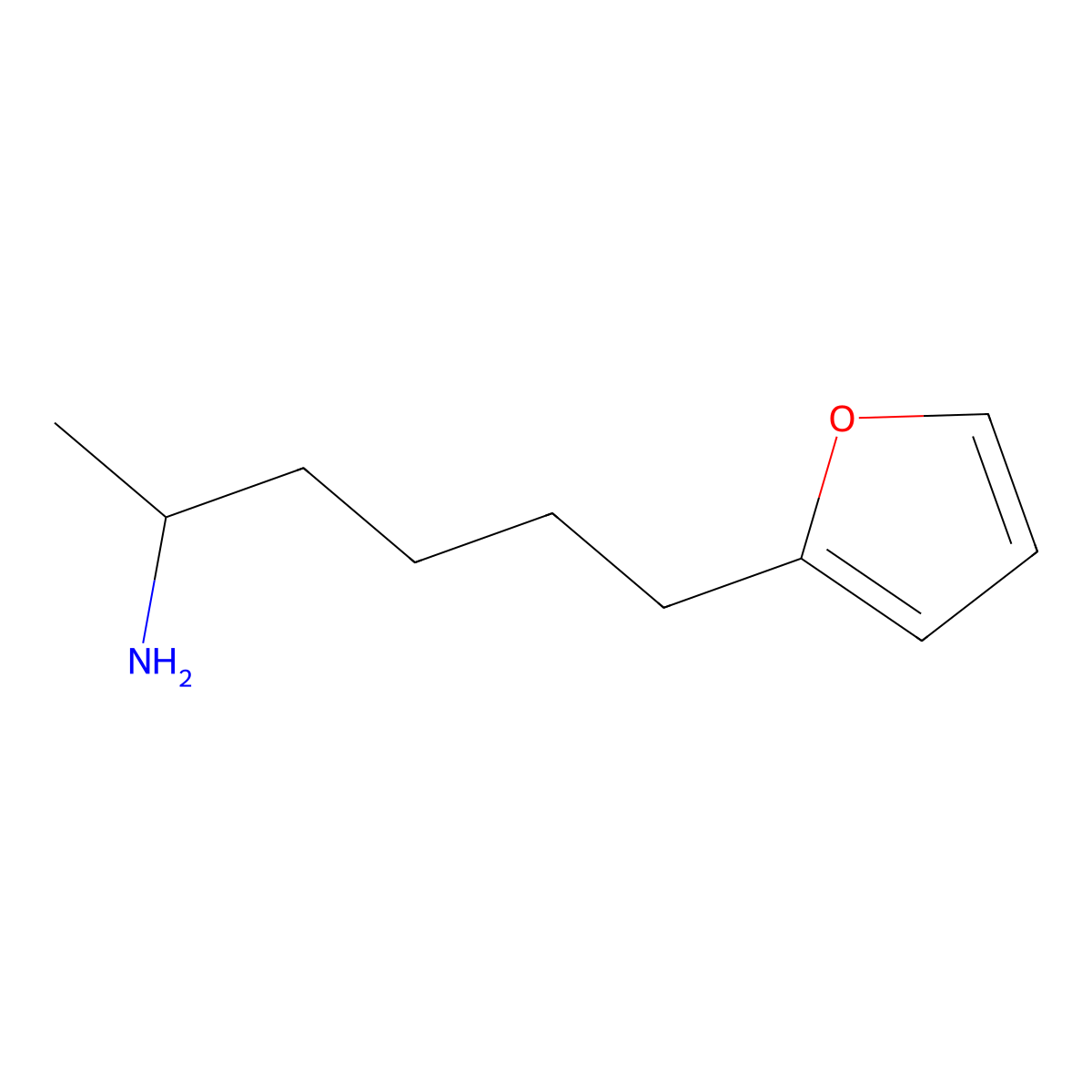 2-(5-Aminohexyl)furan molecular structure, CAS 13748-11-3