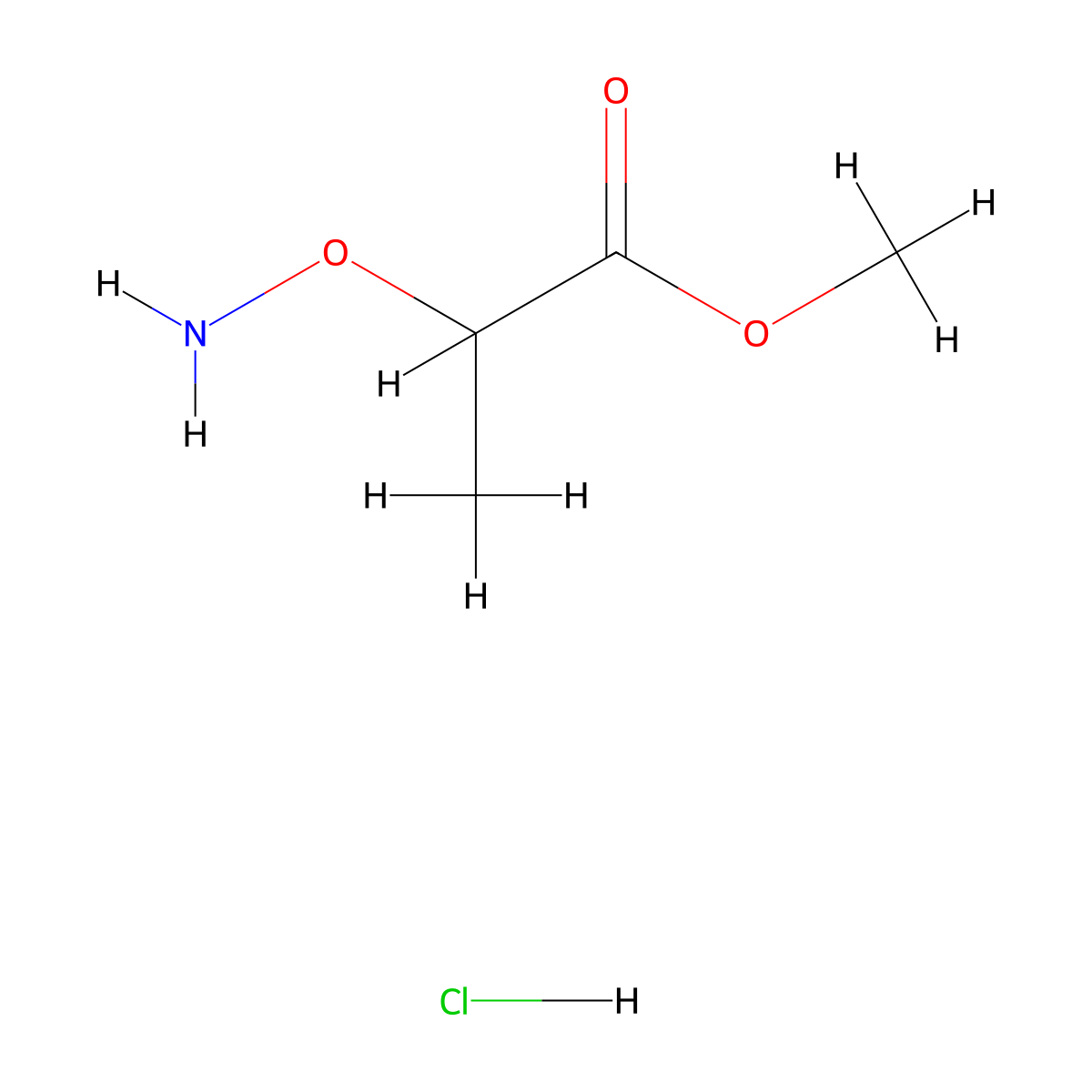 Methyl 2-(aminooxy)propanoate hydrochloride molecular structure, CAS 13748-82-8
