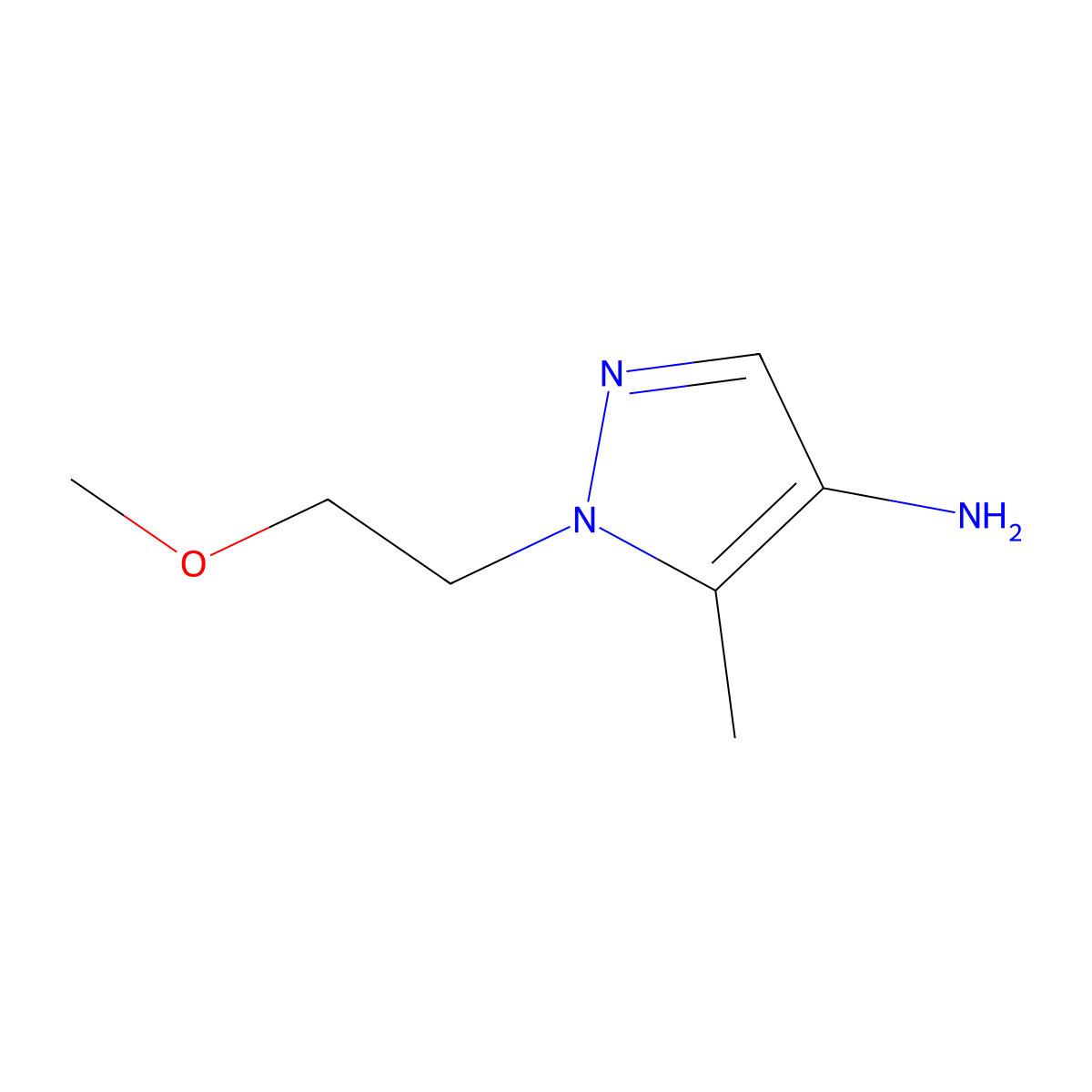 1-(2-Methoxyethyl)-5-methyl-1h-pyrazol-4-amine molecular structure, CAS 1374829-54-5