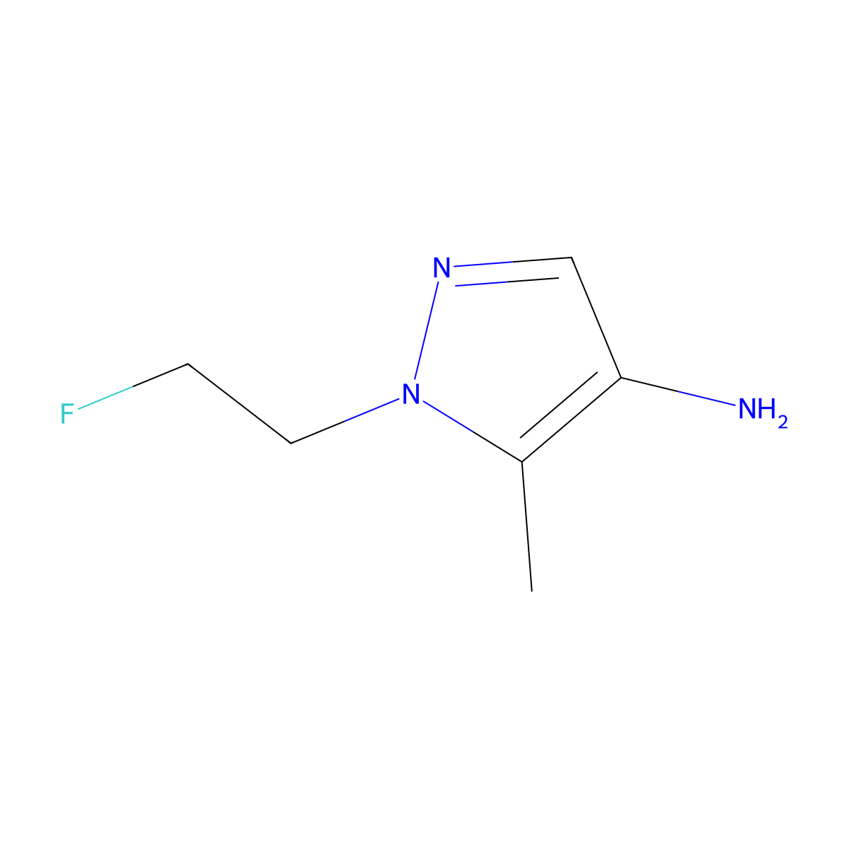 1-(2-fluoroethyl)-5-methyl-1H-pyrazol-4-amine molecular structure, CAS 1374829-78-3