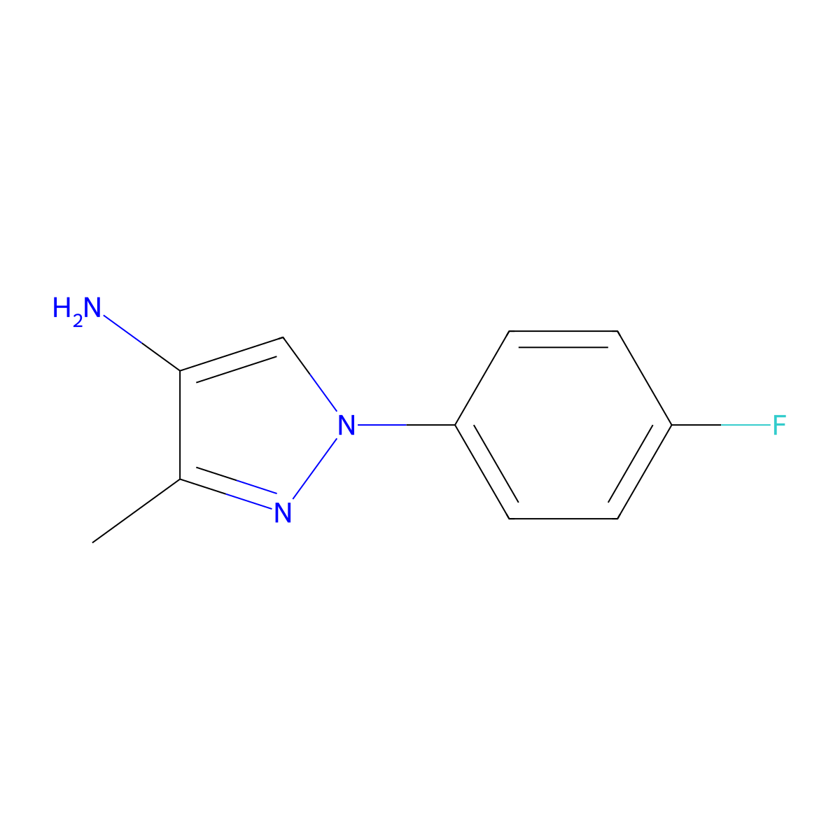 1-(4-Fluorophenyl)-3-methyl-1h-pyrazol-4-amine molecular structure, CAS 1374829-94-3