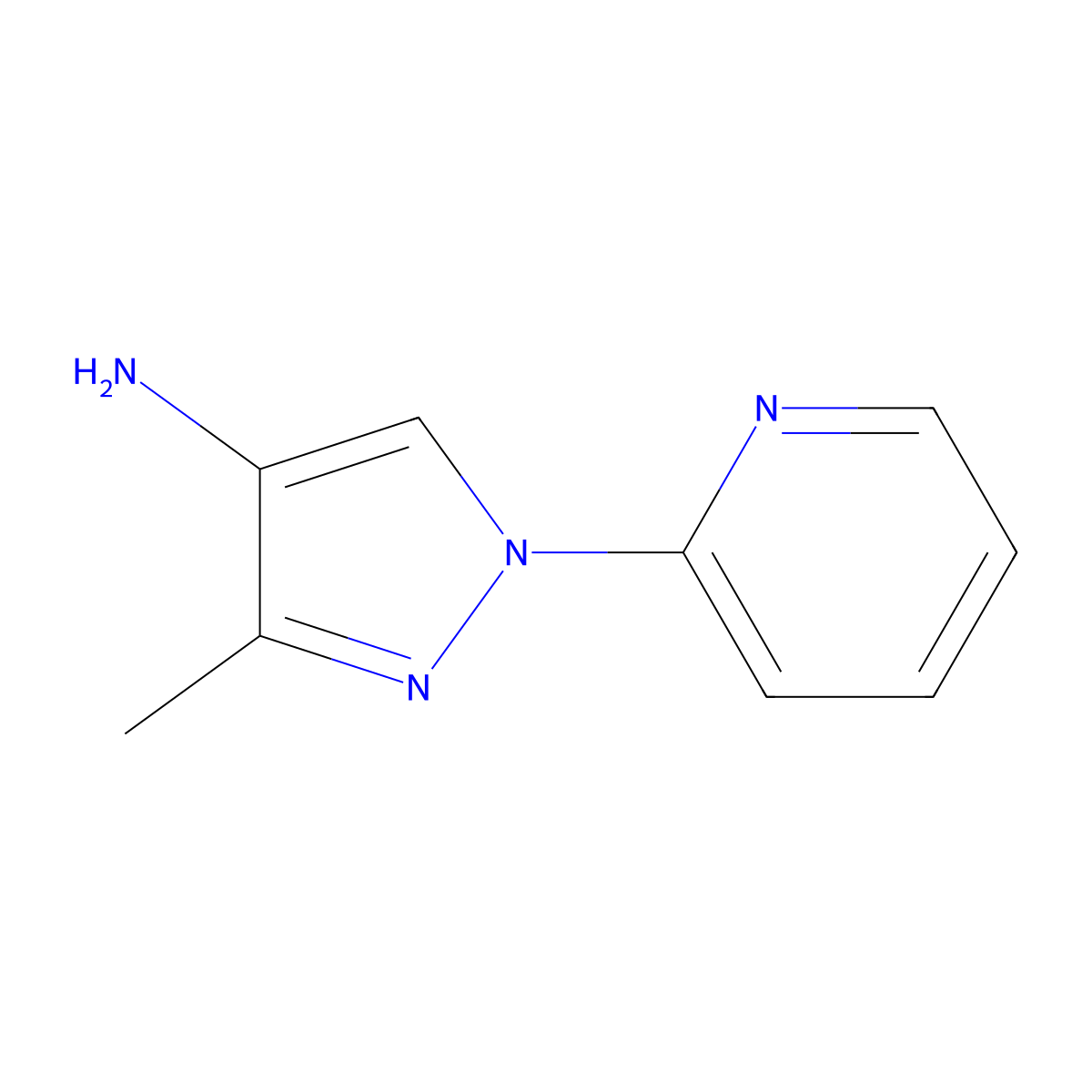 3-Methyl-1-(pyridin-2-yl)-1h-pyrazol-4-amine molecular structure, CAS 1374830-00-8