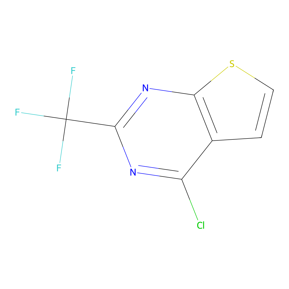 4-Chloro-2-(trifluoromethyl)thieno[2,3-d]pyrimidine molecular structure, CAS 1374831-02-3