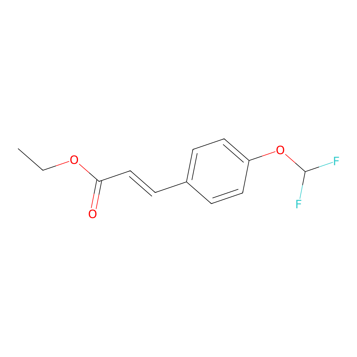 Ethyl (E)-3-(4-(difluoromethoxy)phenyl)acrylate molecular structure, CAS 1374856-34-4