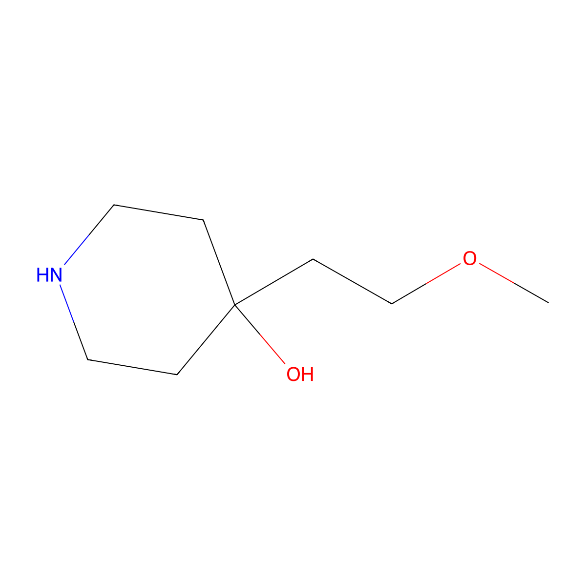 4-(2-Methoxyethyl)piperidin-4-ol molecular structure, CAS 1374856-42-4