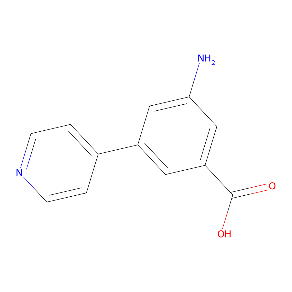 3-Amino-5-(pyridin-4-yl)benzoic acid molecular structure, CAS 1374868-59-3