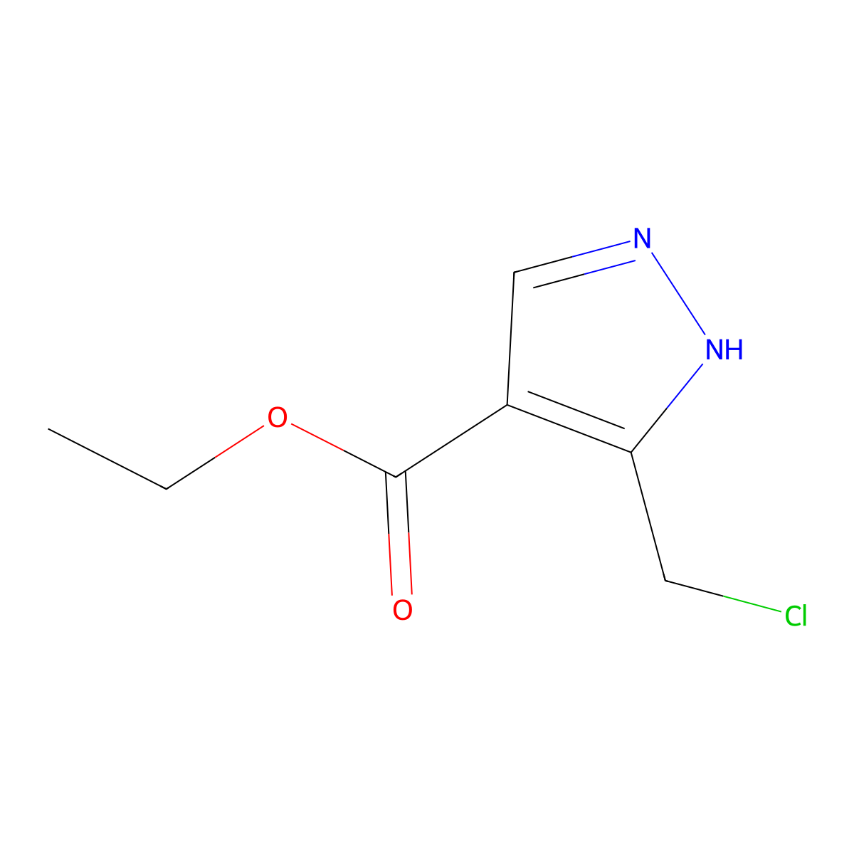 ethyl 5-(chloromethyl)-1H-pyrazole-4-carboxylate molecular structure, CAS 137487-60-6